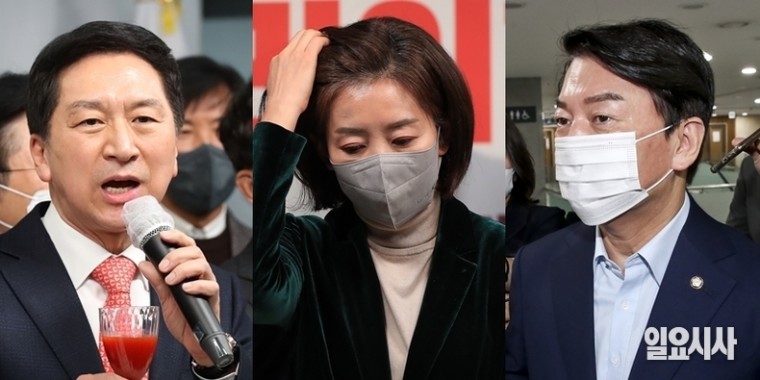 (사진 왼쪽부터)국민의힘 당권주자인 김기현 의원, 나경원 전 의원, 안철수 의원 ⓒ고성준 기자