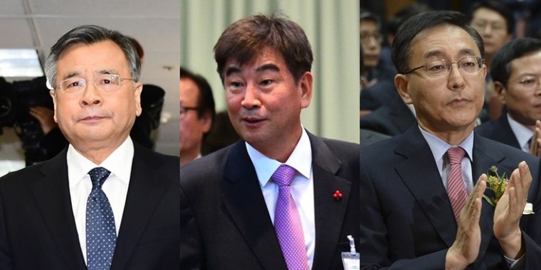 (사진 왼쪽부터)박영수 전 특검, 최재경 전 청와대 민정수석, 김수남 전 검찰총장 ⓒ뉴시스